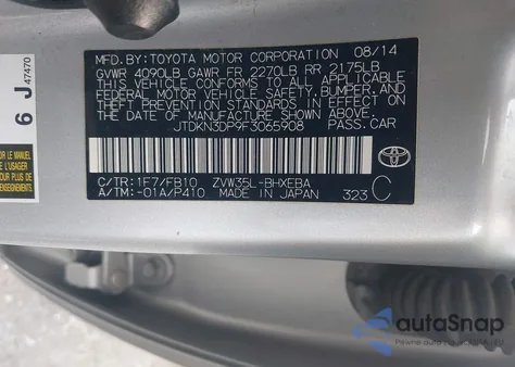2015 Toyota Prius Plug-In z USA, uszkodzony, nr VIN JTDKN3DP9F3065908
